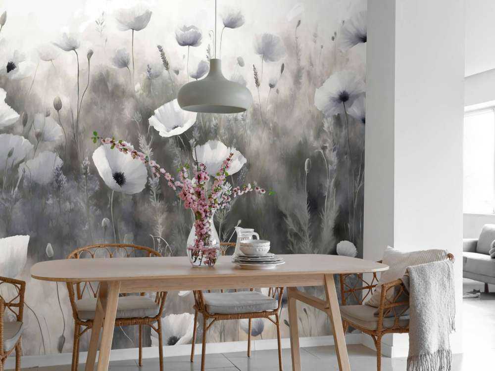 Danza de flores silvestres - gris
