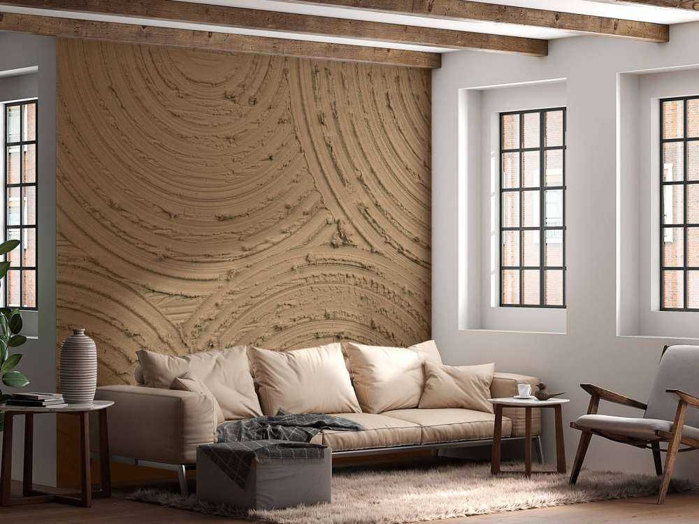 Círculos Zen estructura rugosa en marrón dorado
