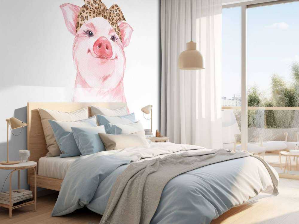 Divertido cerdito con pañuelo