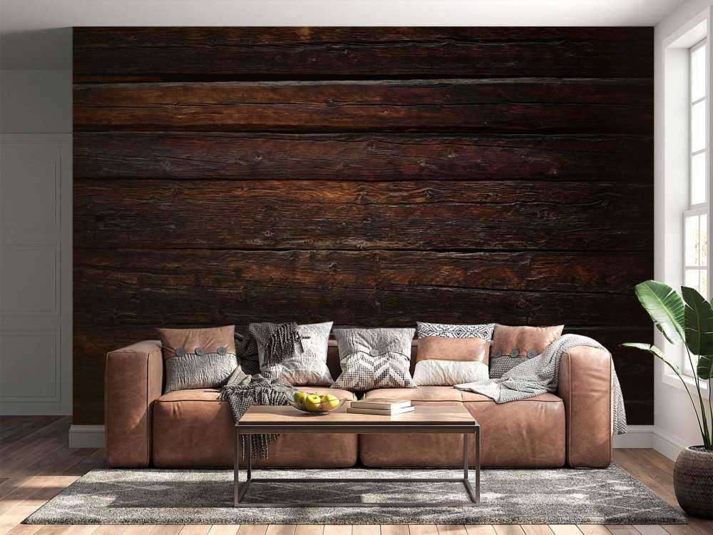 Pared de madera oscura