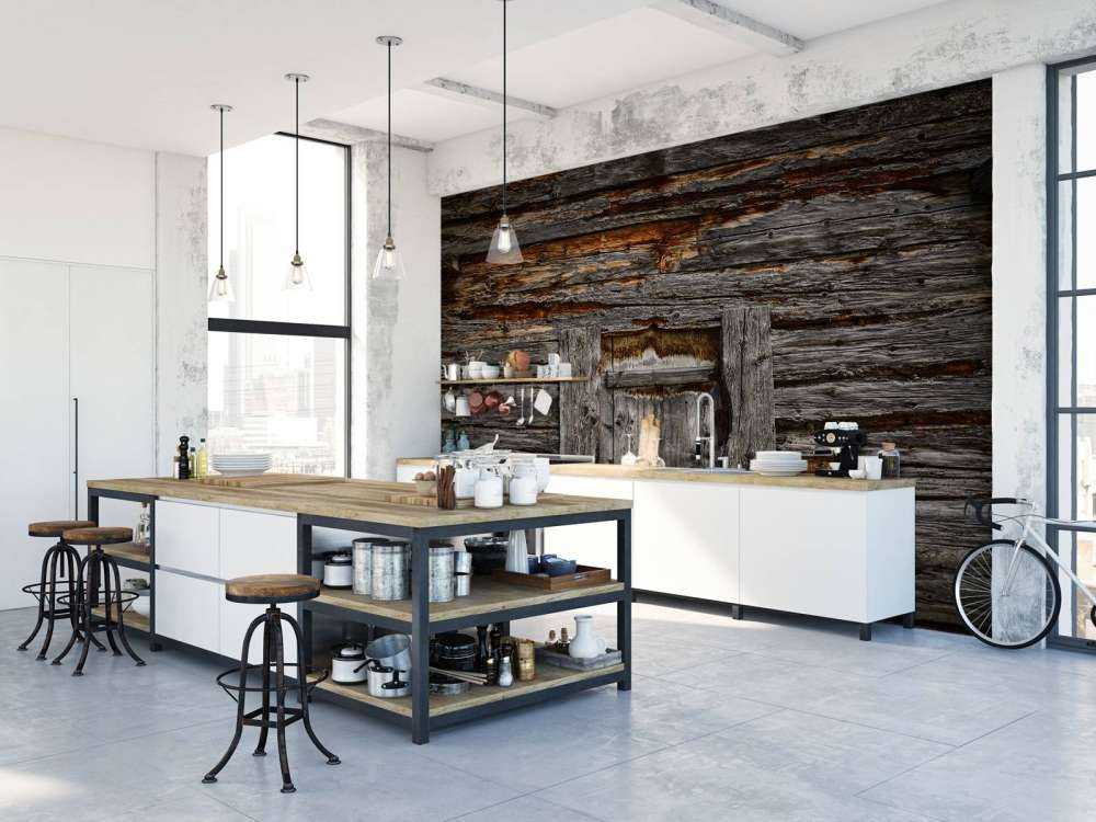 Madera oscura con puerta