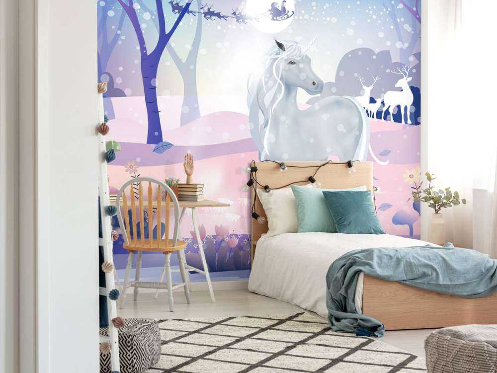 Unicornio en la nieve