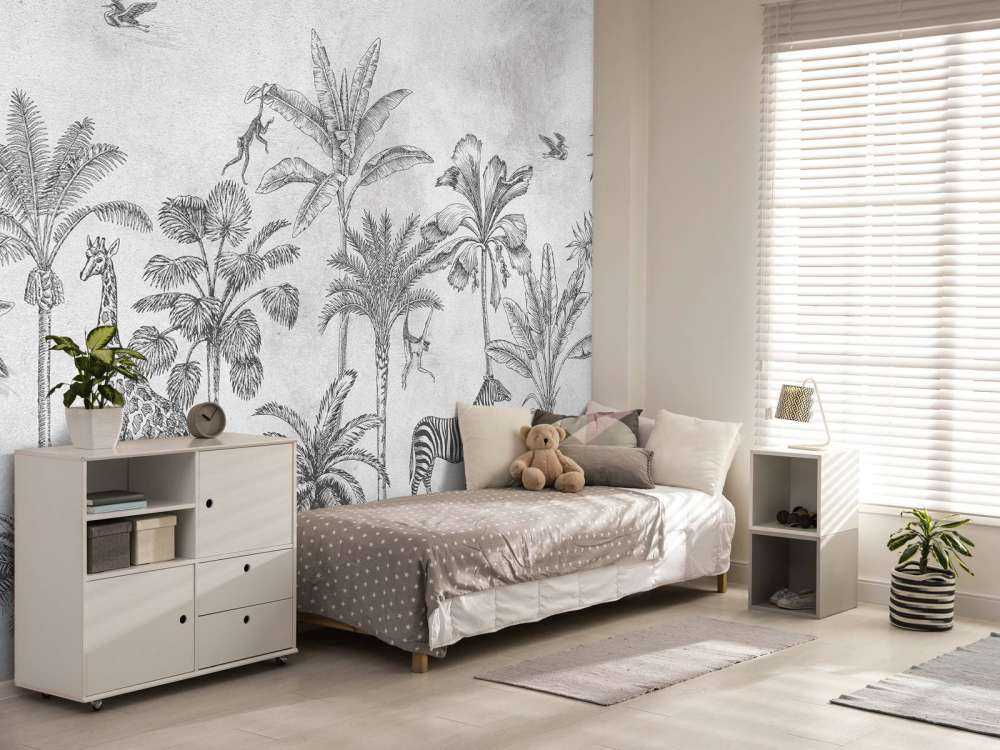 Animal tropical de la selva gris
