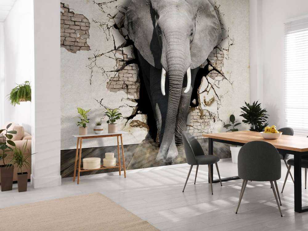 Elefante 3D de la pared