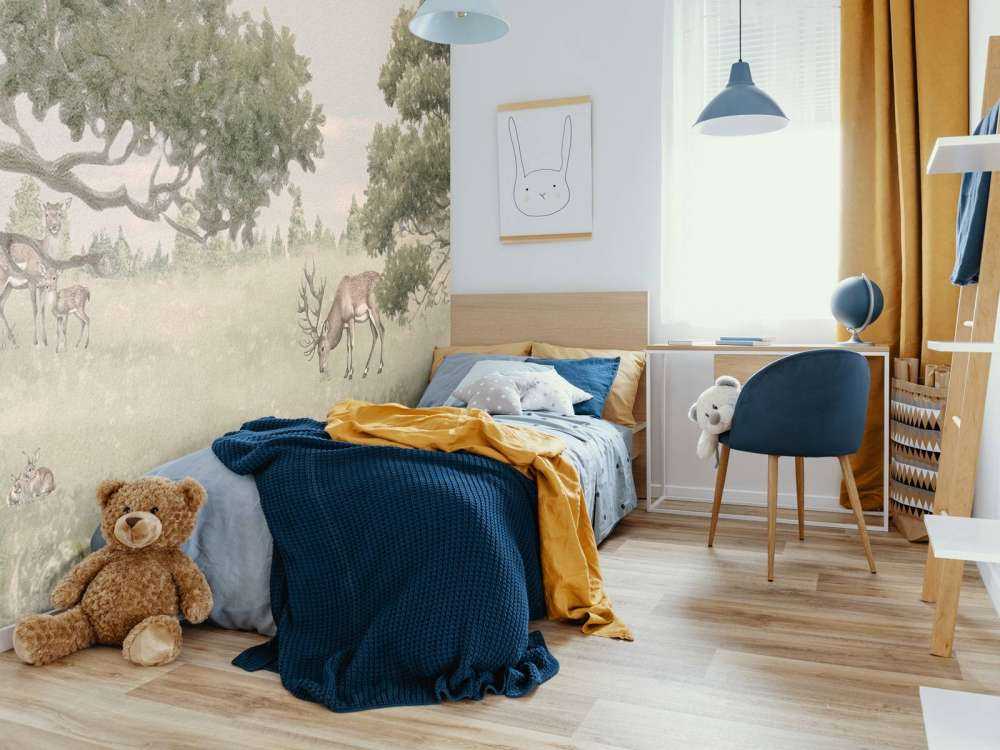 Paisaje con animales en beige