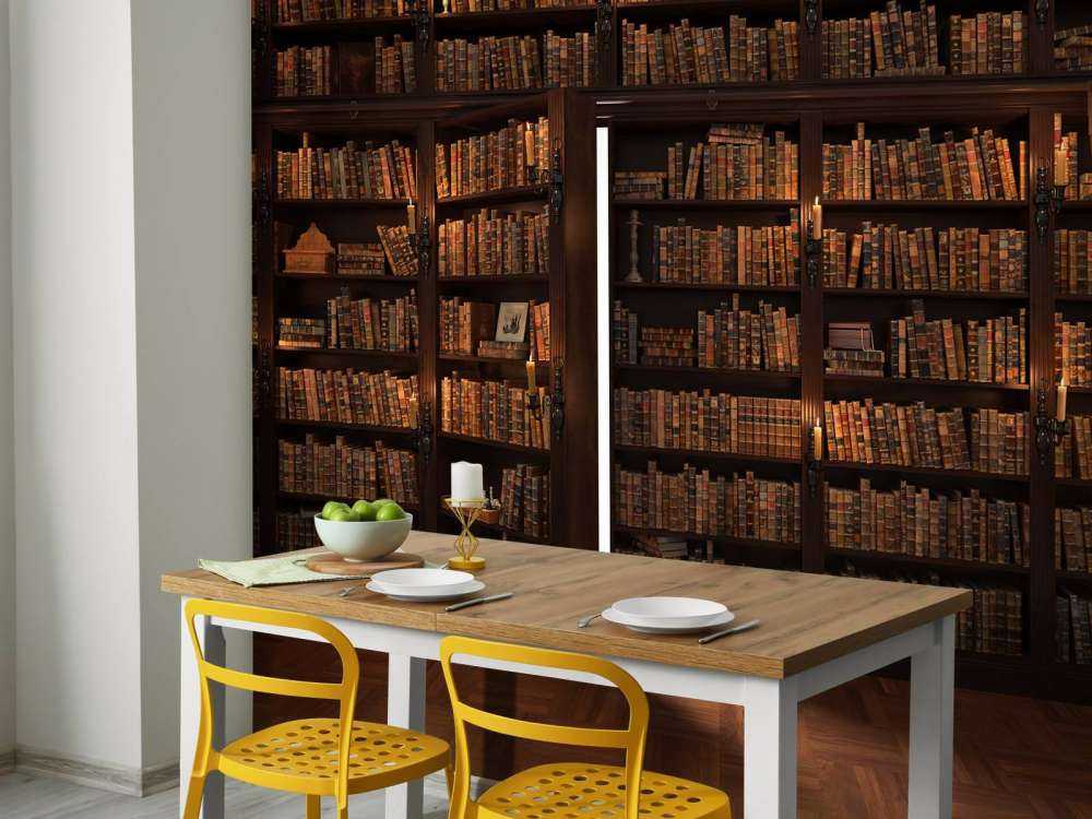 Biblioteca secreta con puerta oculta