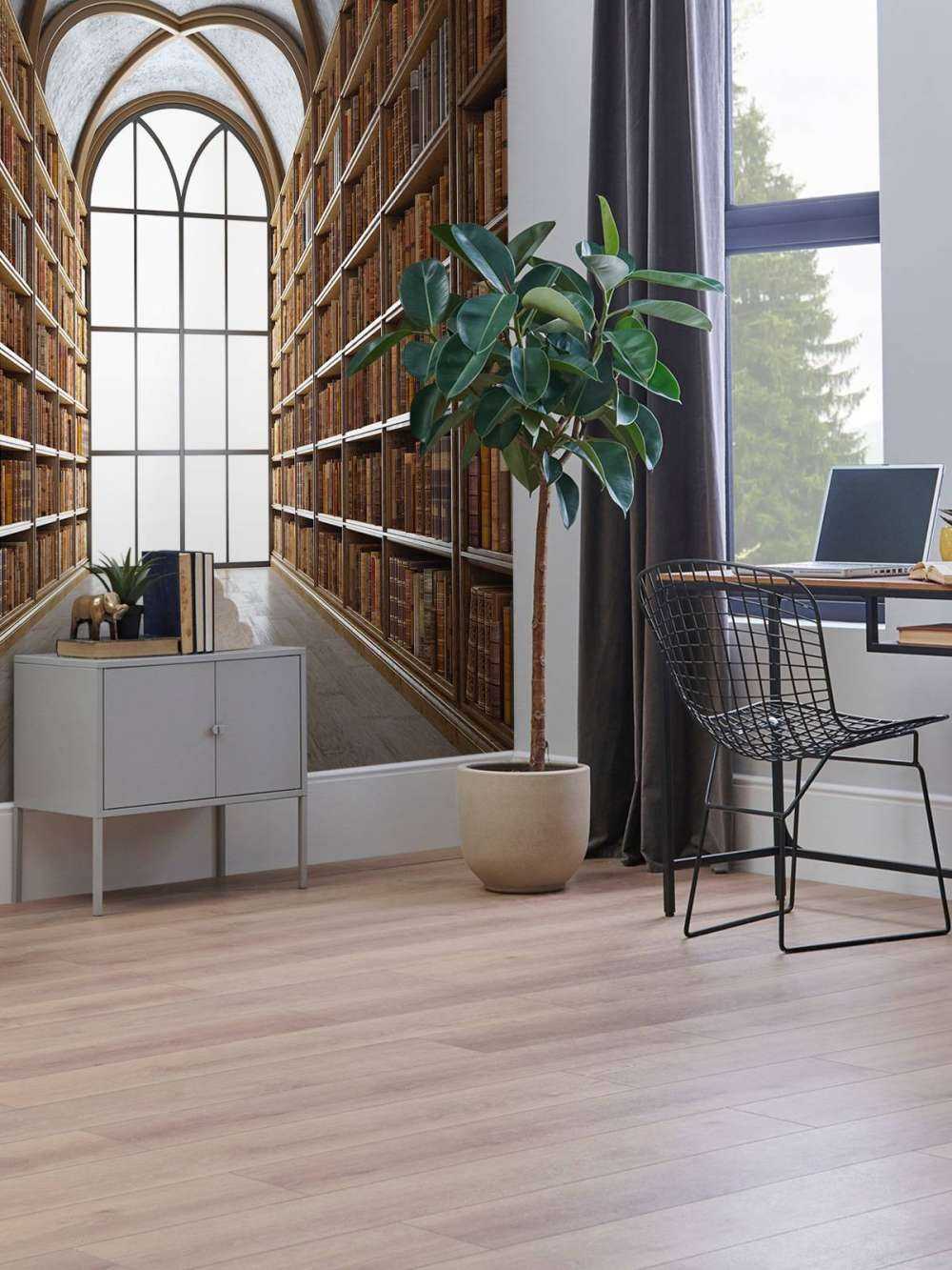 Sala de biblioteca medieval
