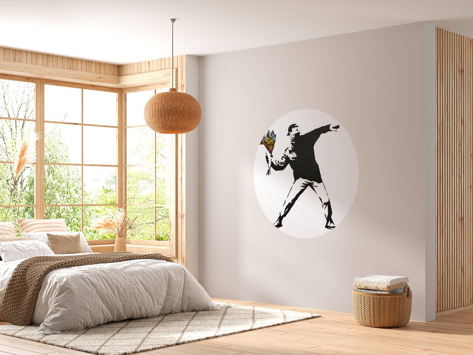 Papel Pintado - Banksy - Flower thrower