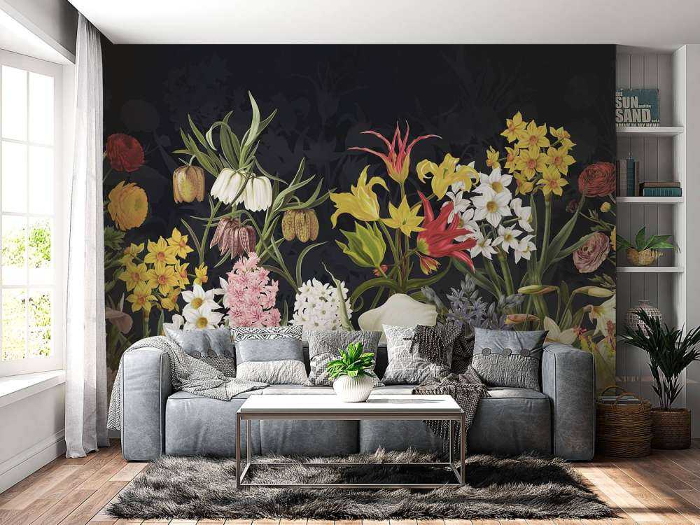 Flores de Primavera - Gris Escarcha Plateado