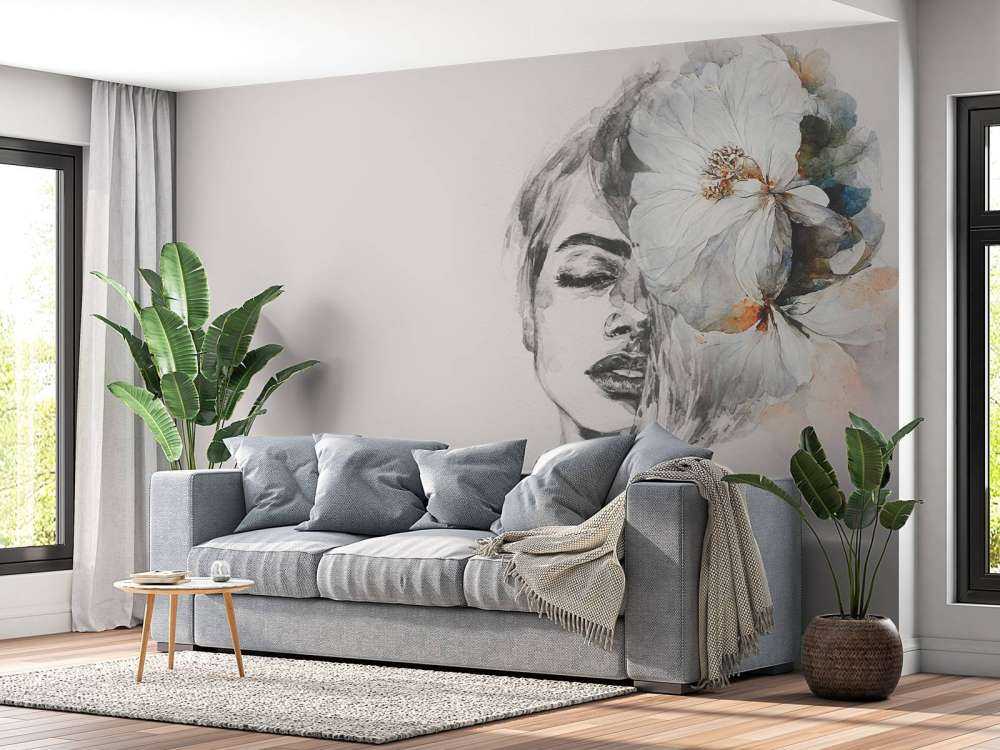 Mujer con flores