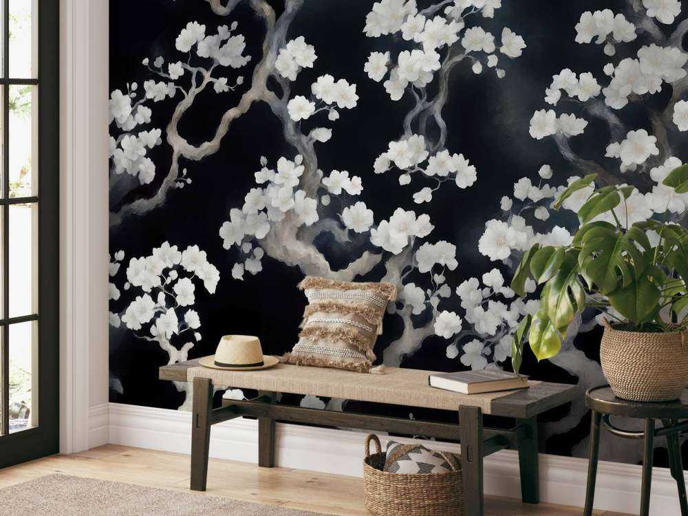 Maravilloso bosque en flor - negro
