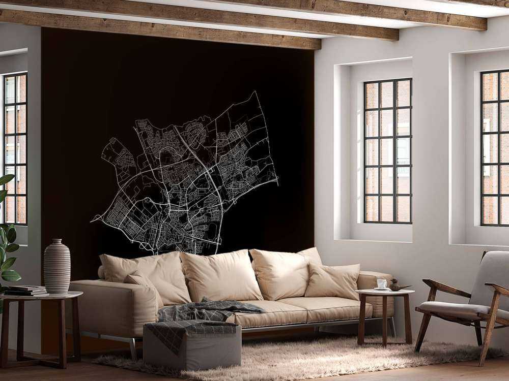Mapa de Den Bosch, negro