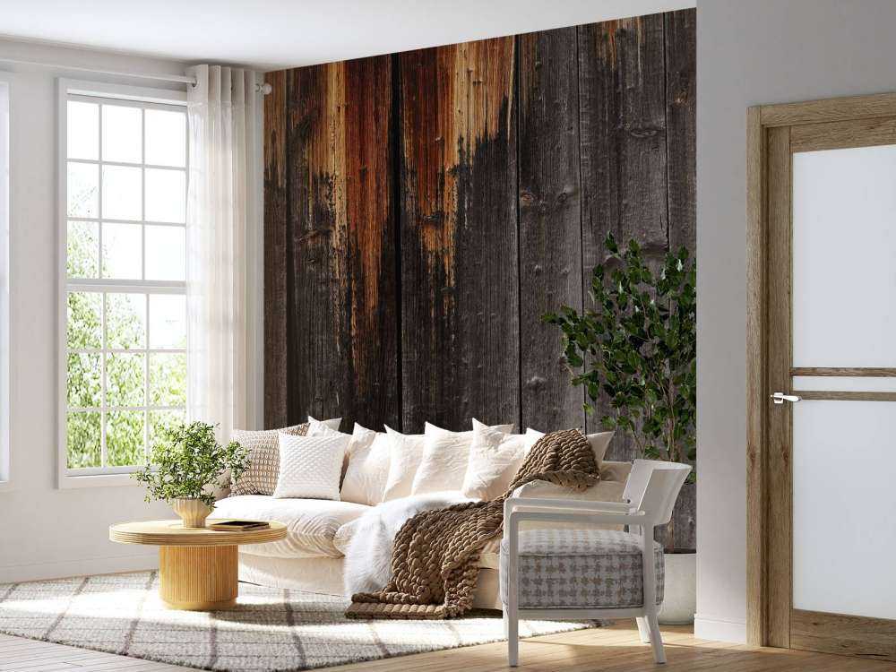 Madera negra quemada