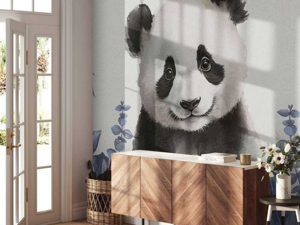 Panda bebé en la selva azul