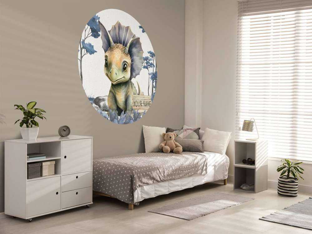 Bebé triceratops en la jungla azul