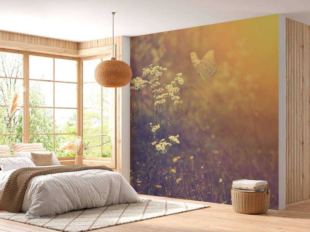Mariposa con flores