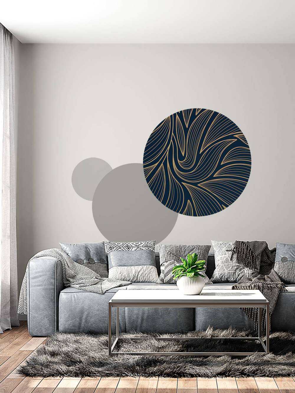 Art deco flores azules