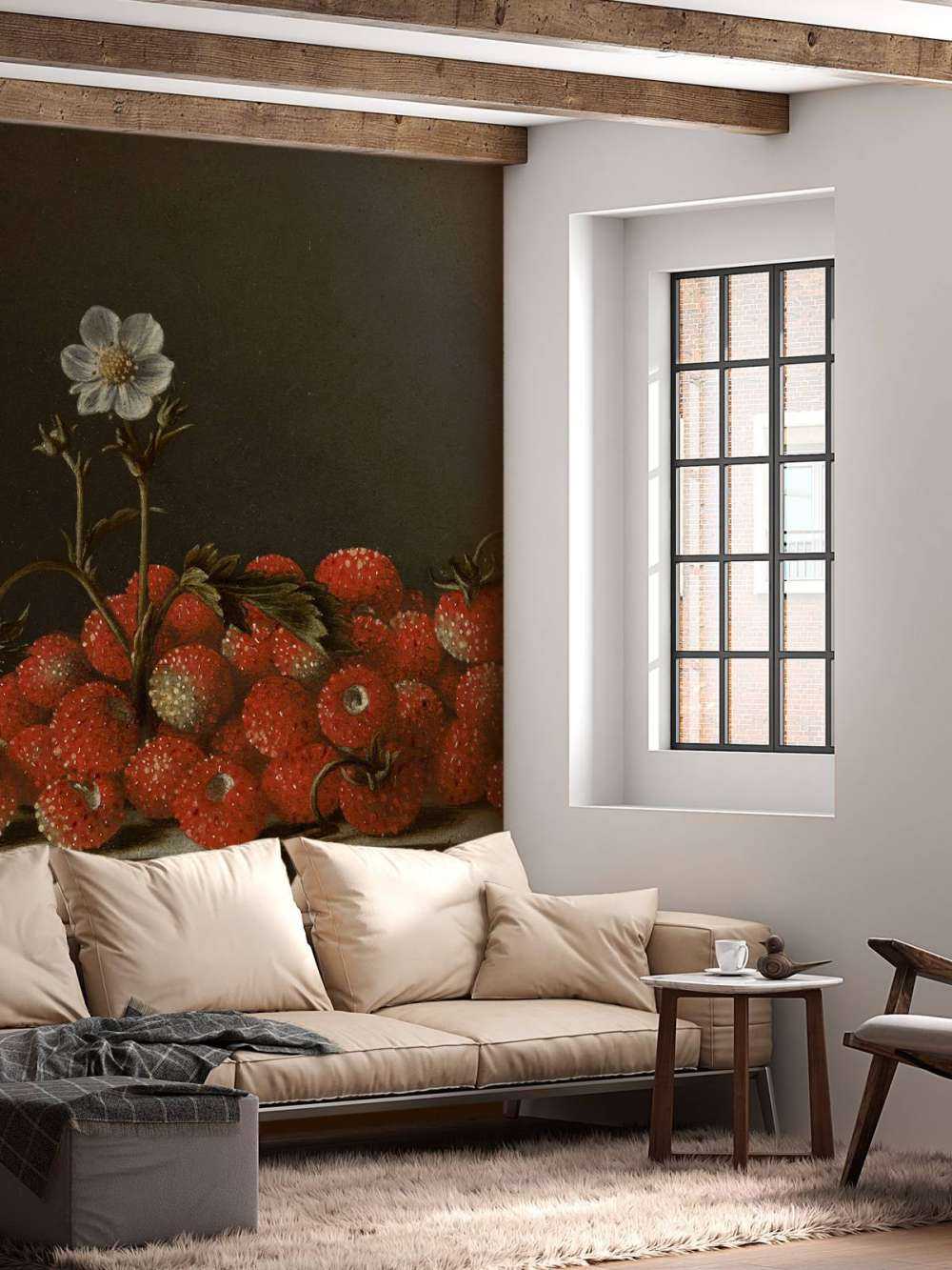 Naturaleza muerta con fresas silvestres