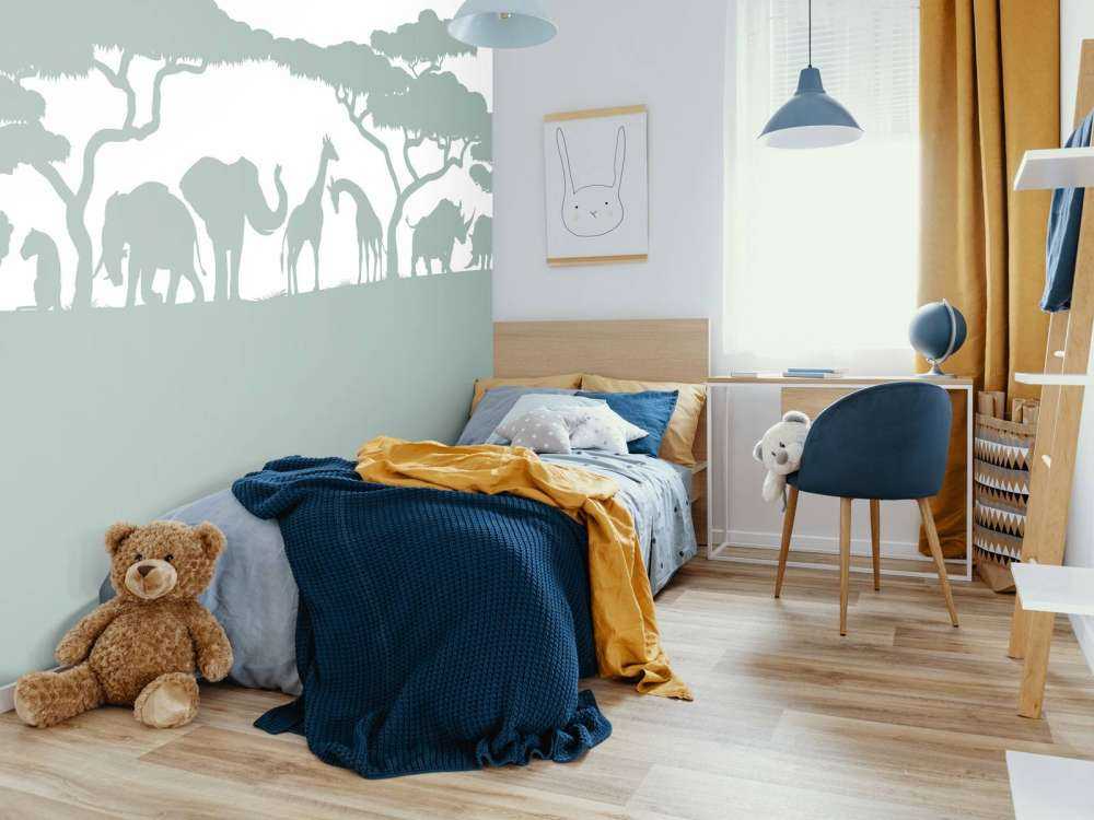 Silueta de animales de safari, verde claro