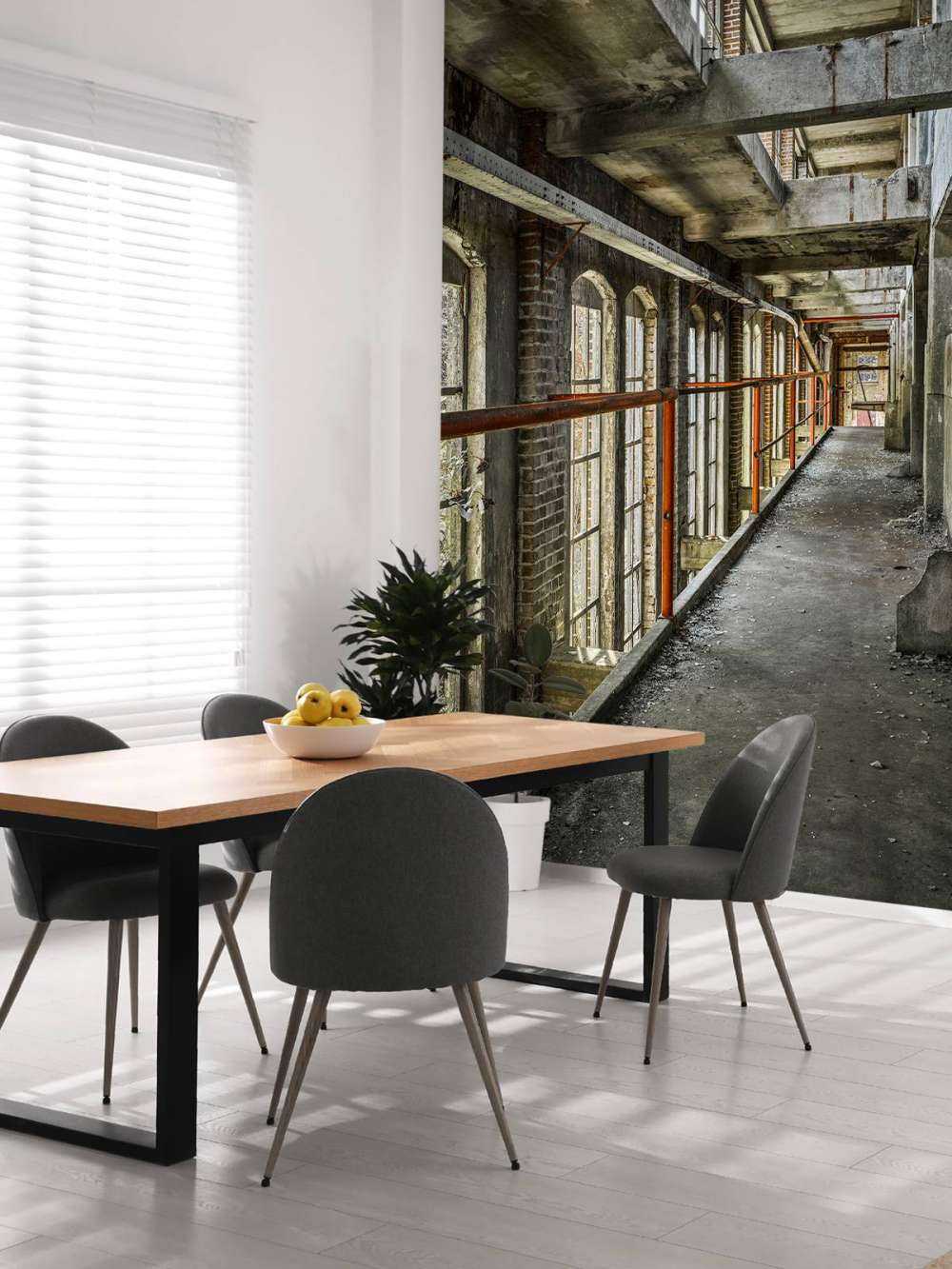 Pasarela en edificio abandonado