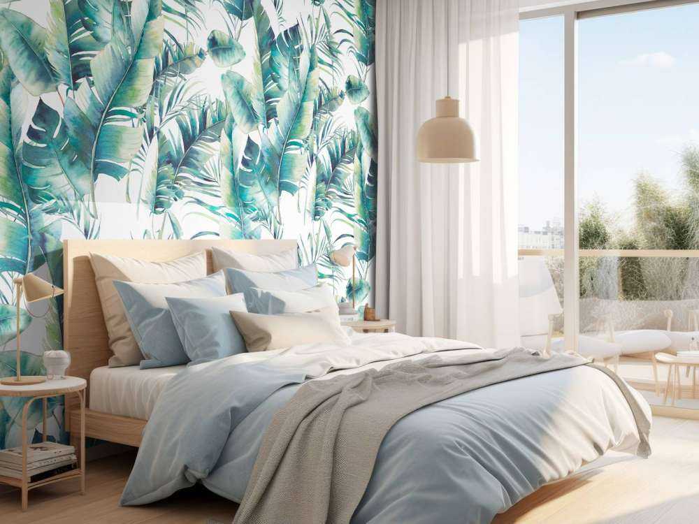 Hojas de palmera pintadas