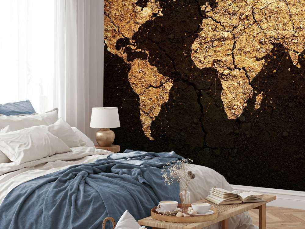Mapa del mundo dorado