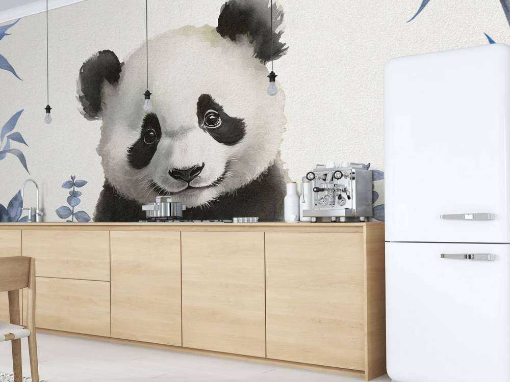 Panda bebé en la selva azul