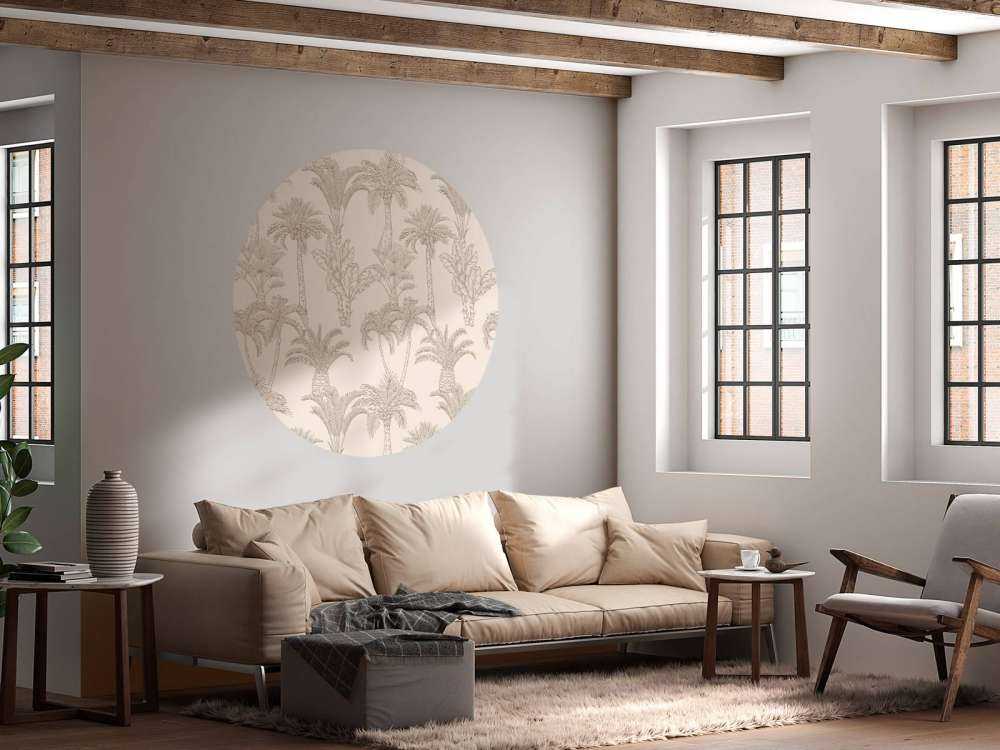 Arte lineal de jungla beige