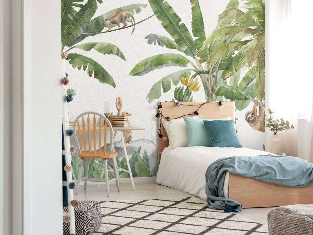 Selva con animales de colores