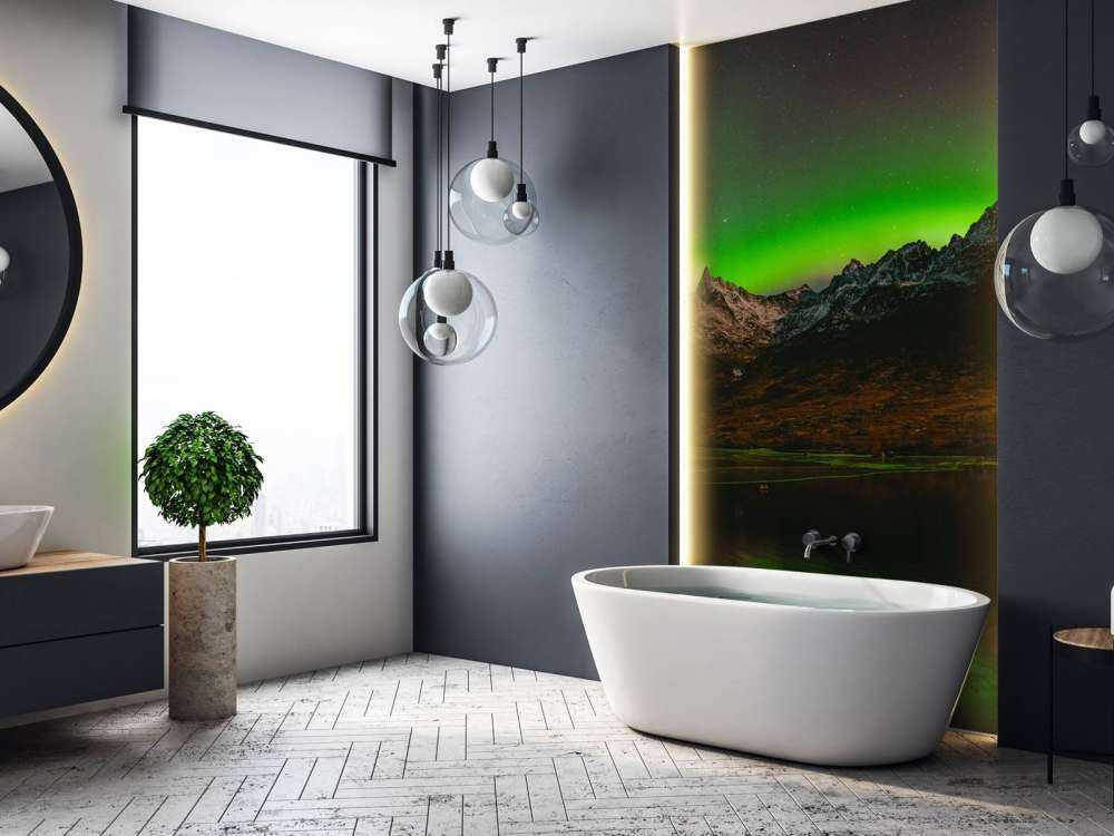 Panorama de la aurora boreal
