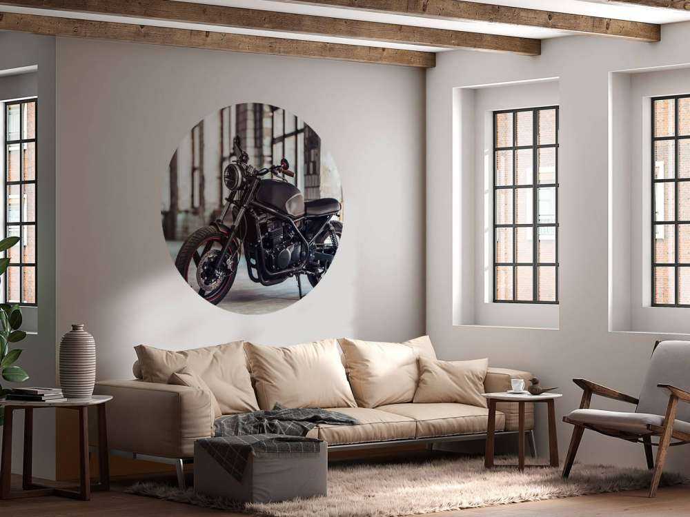 Motocicleta negra mate