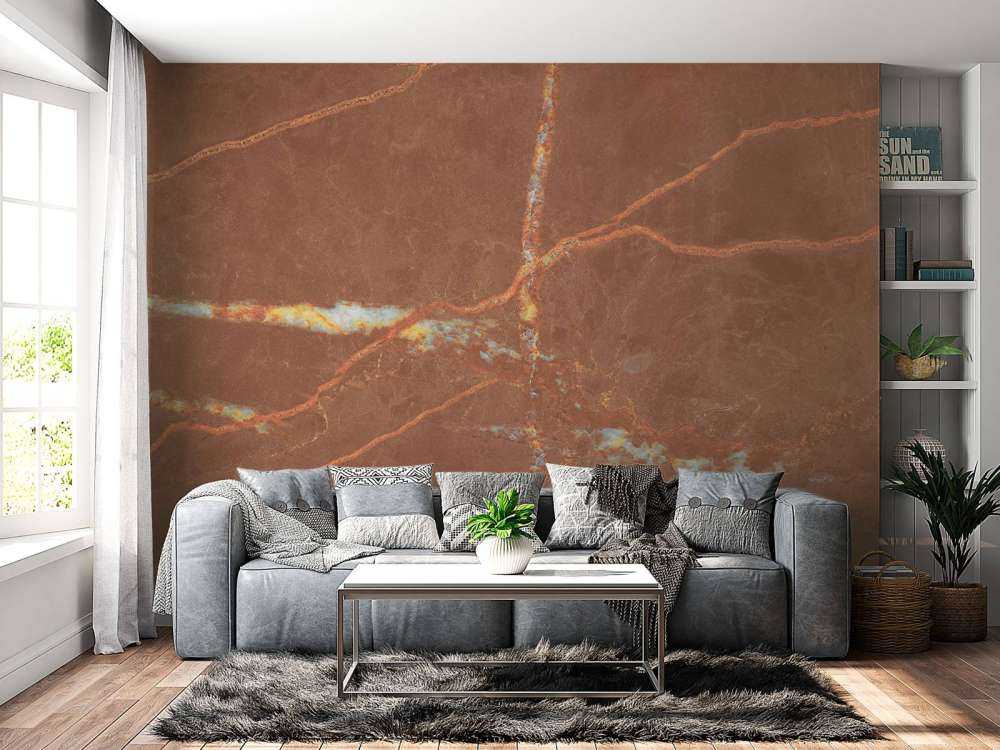 Mármol terracota con líneas