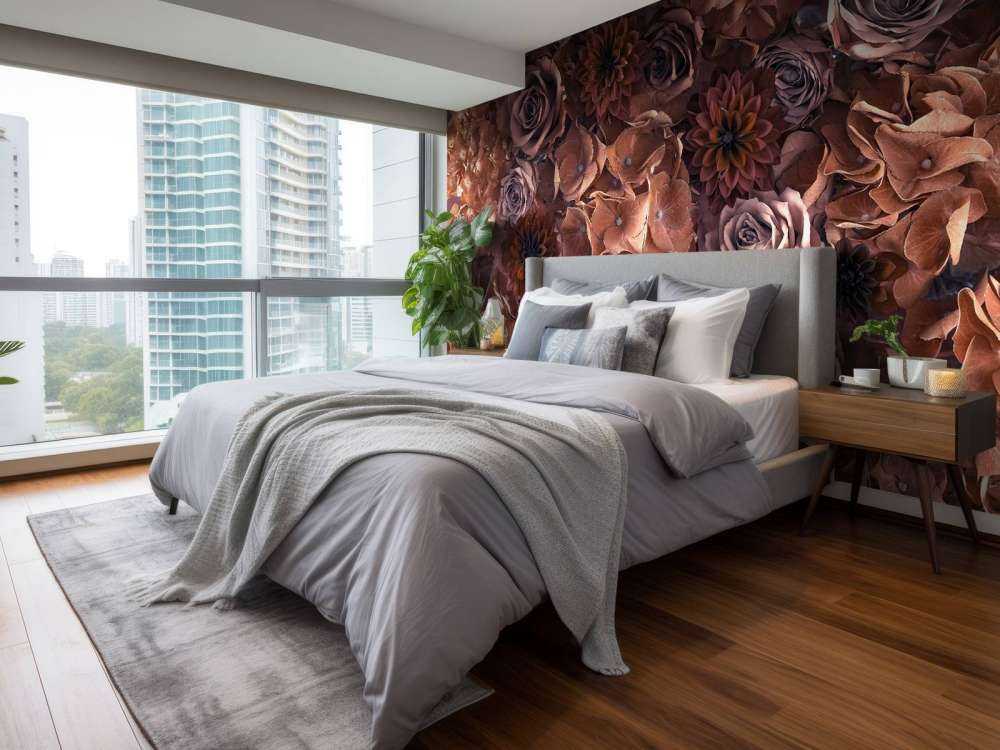 Hortensias, rosas y dalias