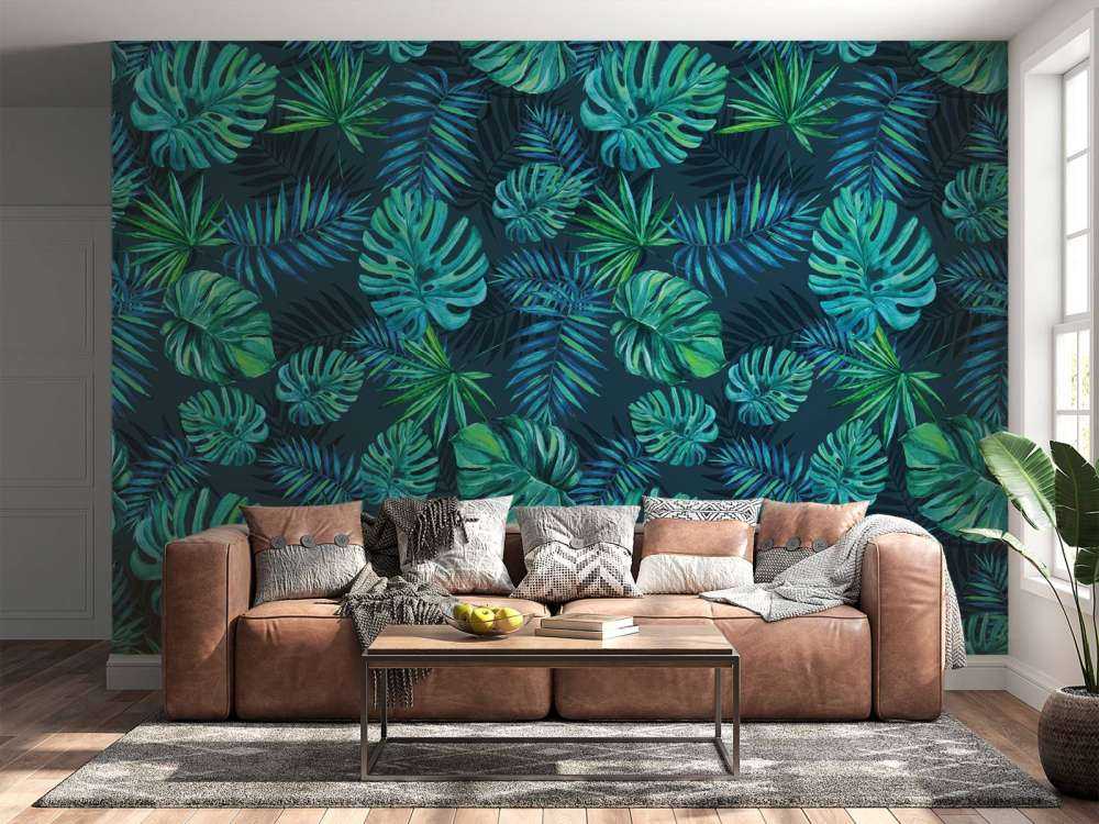 Plantas tropicales de acuarela