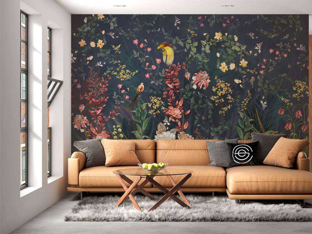 Flores y pájaros de la selva