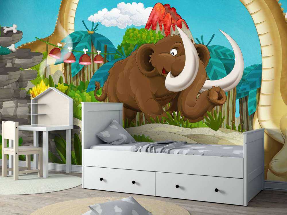 Dinosaurio y mamut