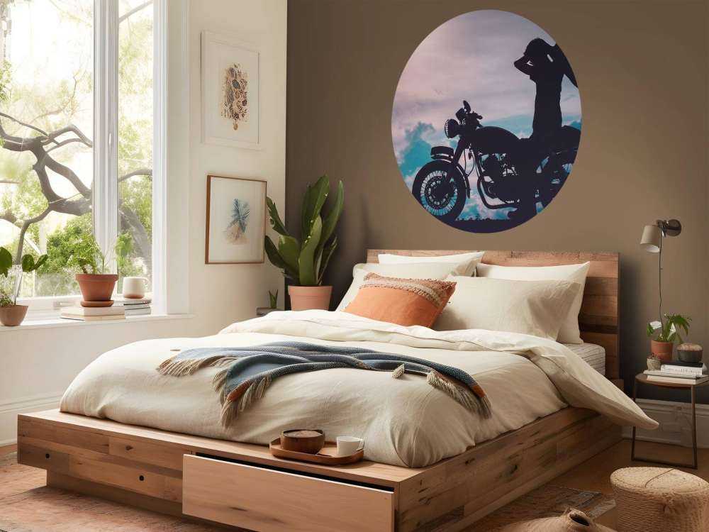 Silueta de motociclista