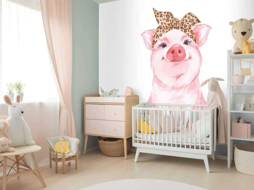 Divertido cerdito con pañuelo