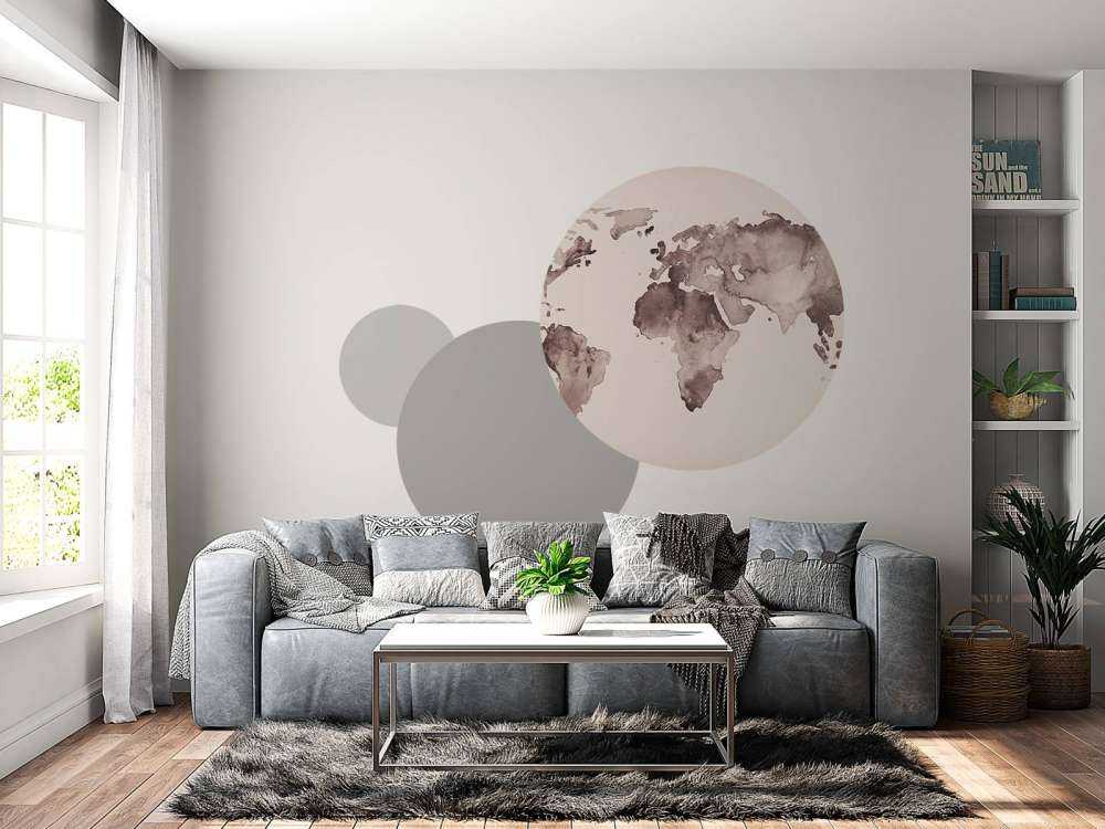Mapa del mundo en sepia