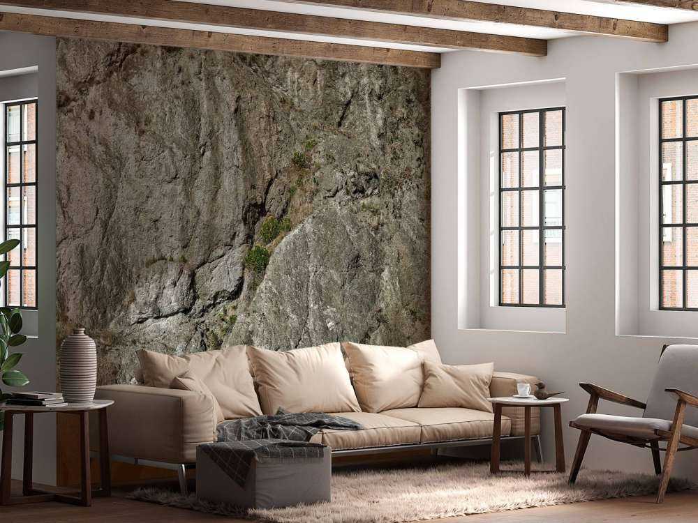 Pared de roca gris