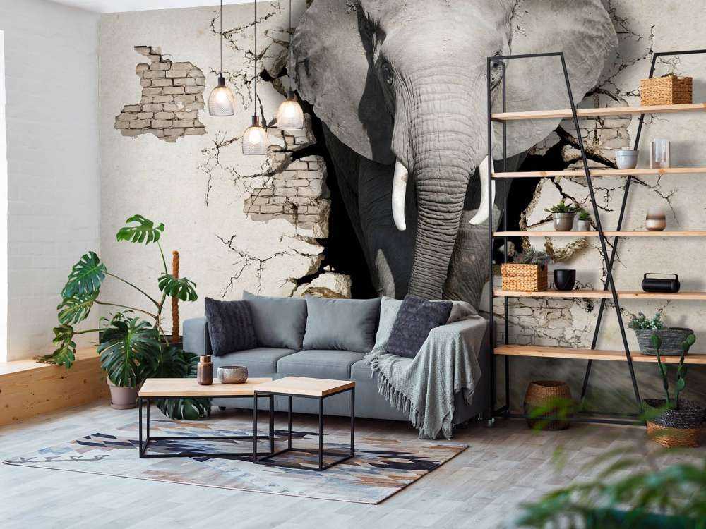 Elefante 3D de la pared