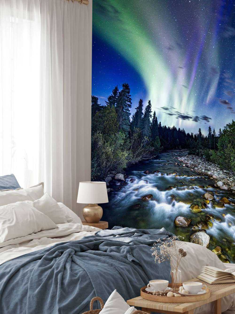 Stream durante la aurora boreal