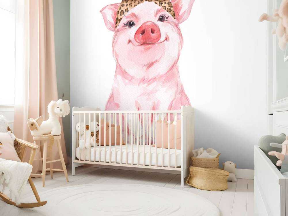 Divertido cerdito con pañuelo