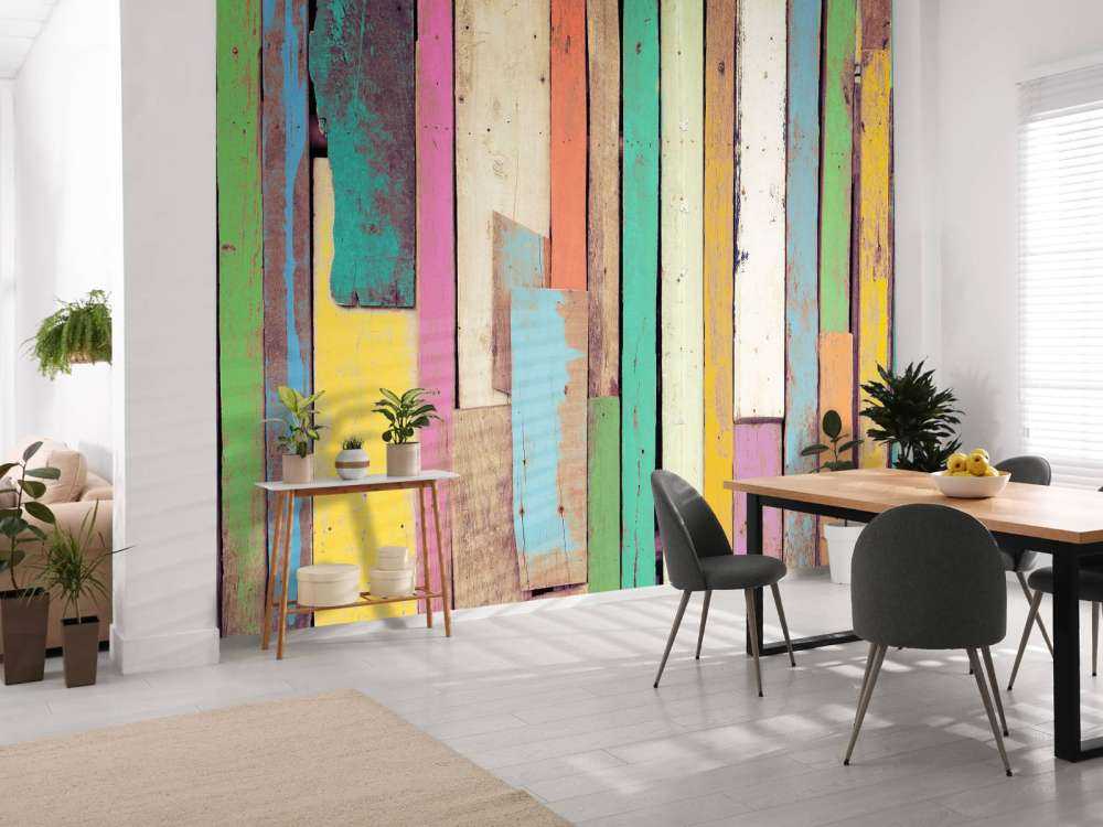 Trozos de madera de colores