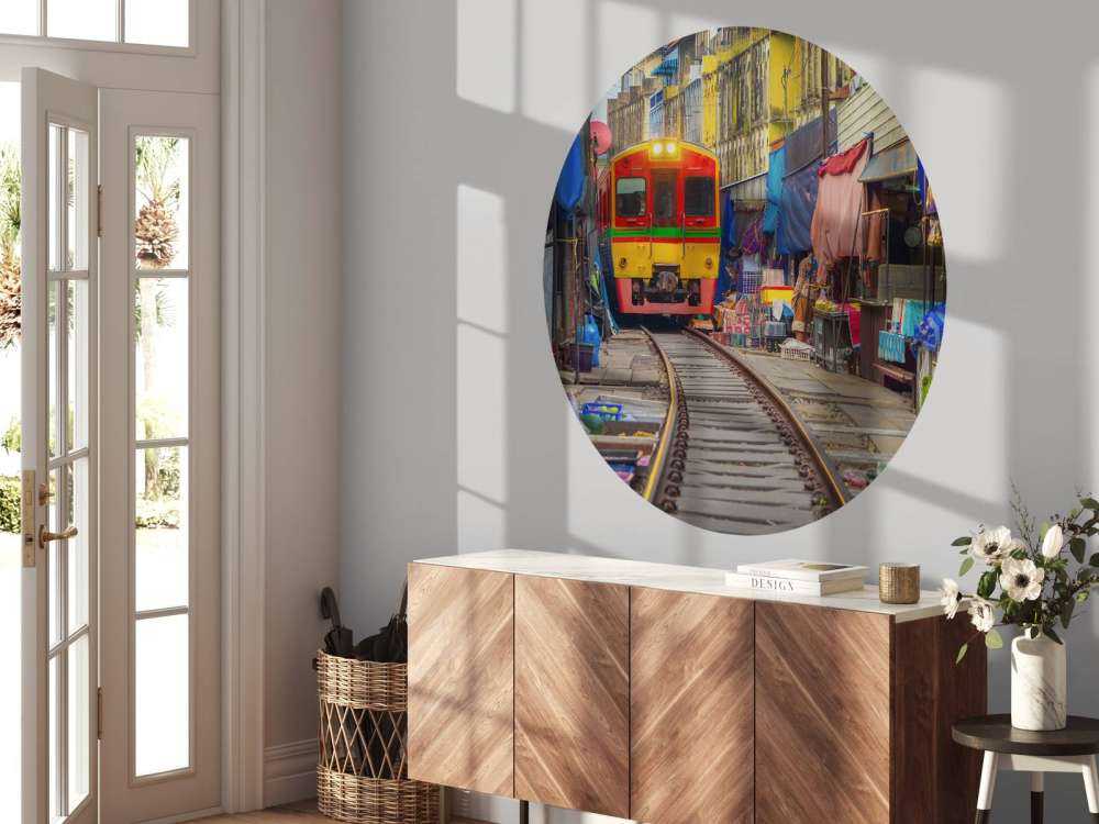Tren en la plaza del mercado