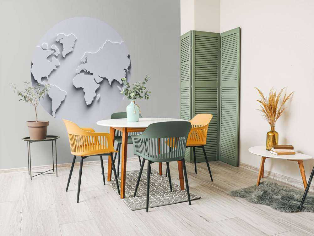 Mapa del mundo 3D en blanco