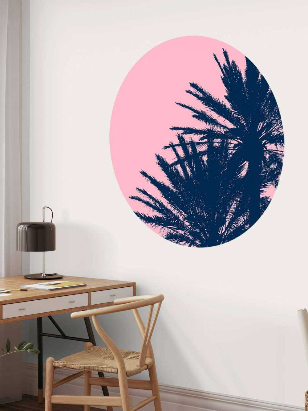 Palmeras con fondo rosa