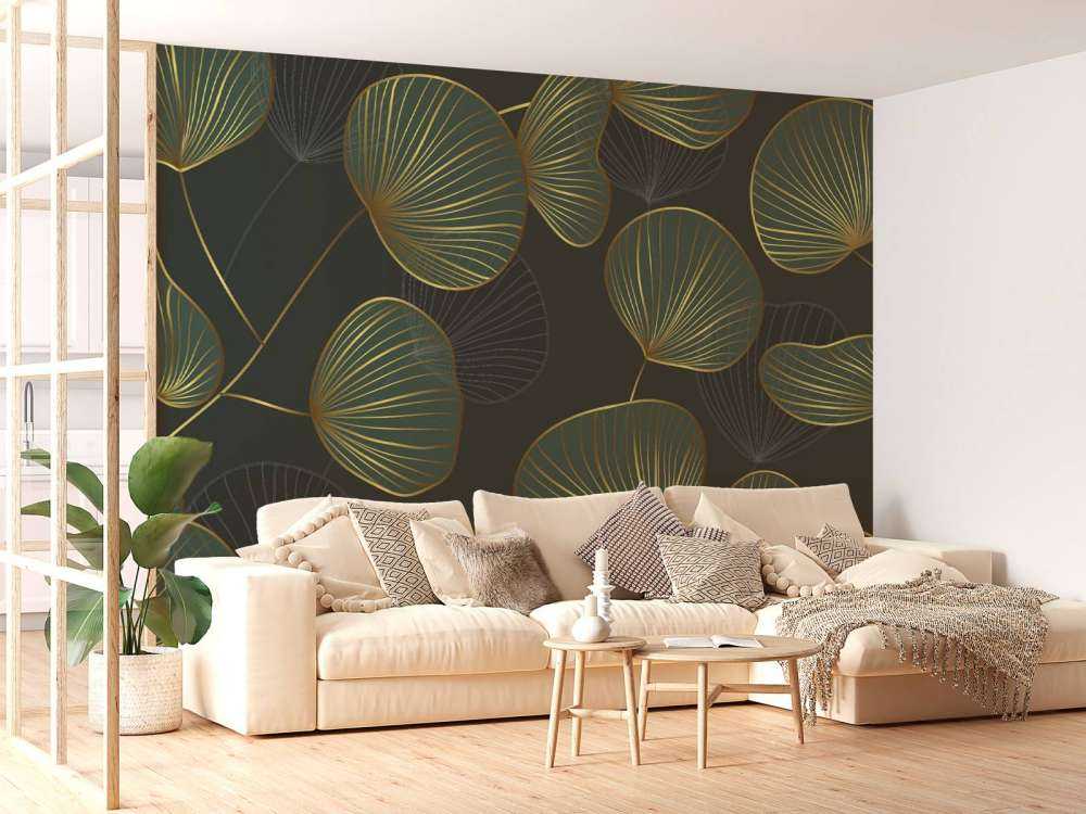 Hojas ornamentadas con oro