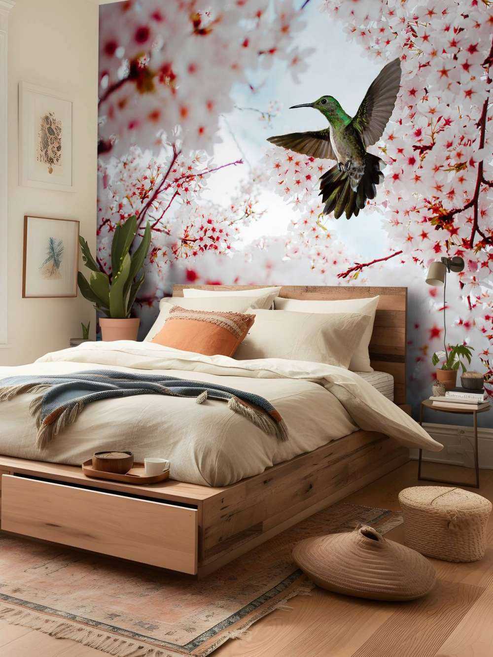 Colibrí entre las flores