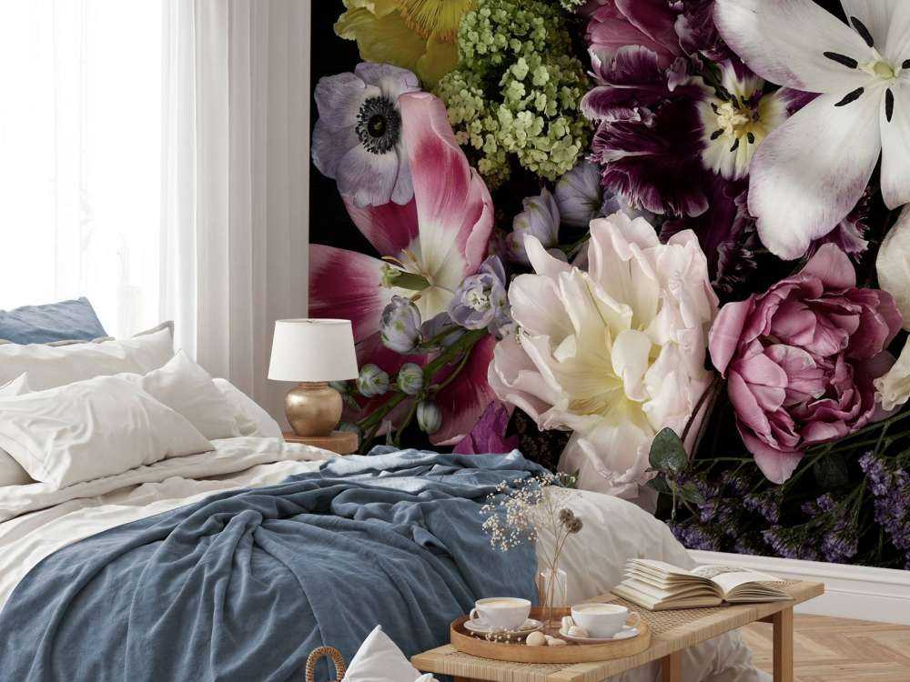 Flores de colores oscuros